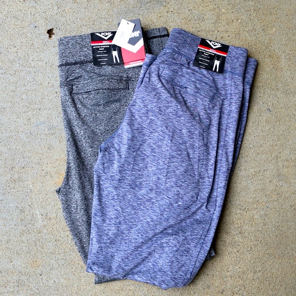 Pony men’s jogger pants small lot of 2 active stretch 3 pockets blue/gray nwt - Picture 1 of 10